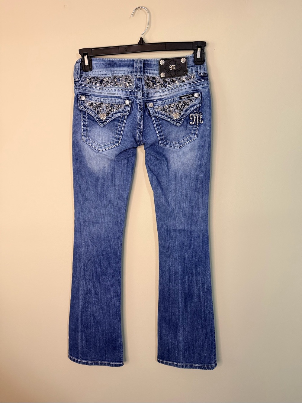 Gorgeous Vintage Y2K Miss Me Boot Jeans With Embellished Pockets 33” Inseam